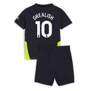 Manchester City Jack Grealish #10 Dětské Venkovní dres komplet 2024-25 Krátký Rukáv (+ trenýrky)